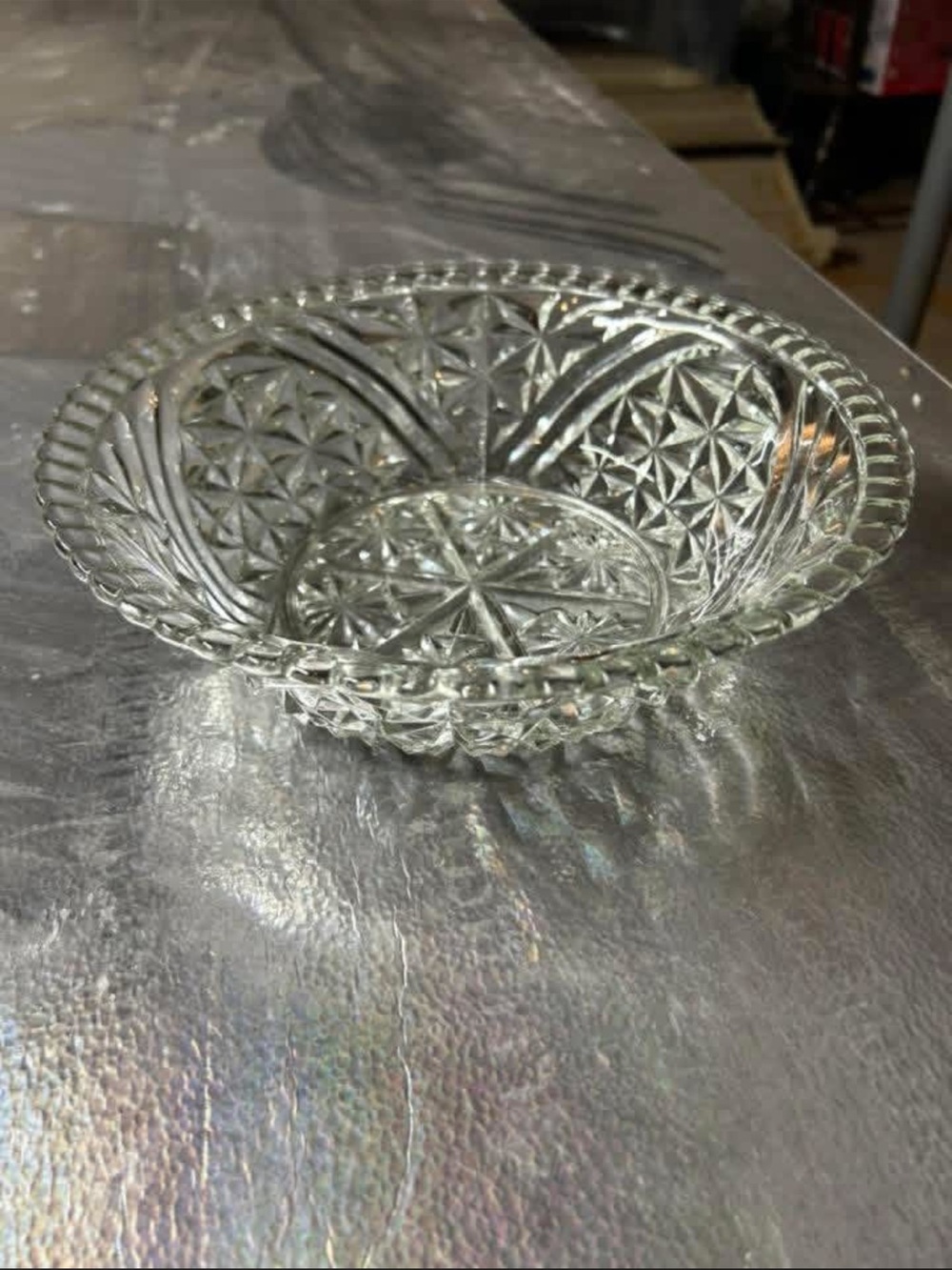 Clear Pressed Glass Decorative Bowl - Home Art